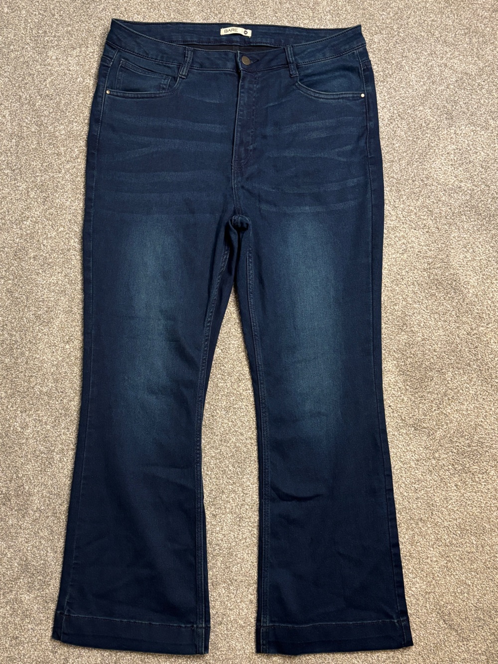 Lane Bryant Navy Bootcut Jeans with Subtle Fading ~ Sz 36 Western, Bare, Denim